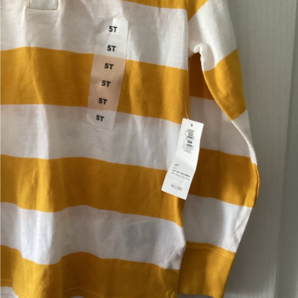 Old Navy Yellow and White Striped Shirt - Picture 4 of 5